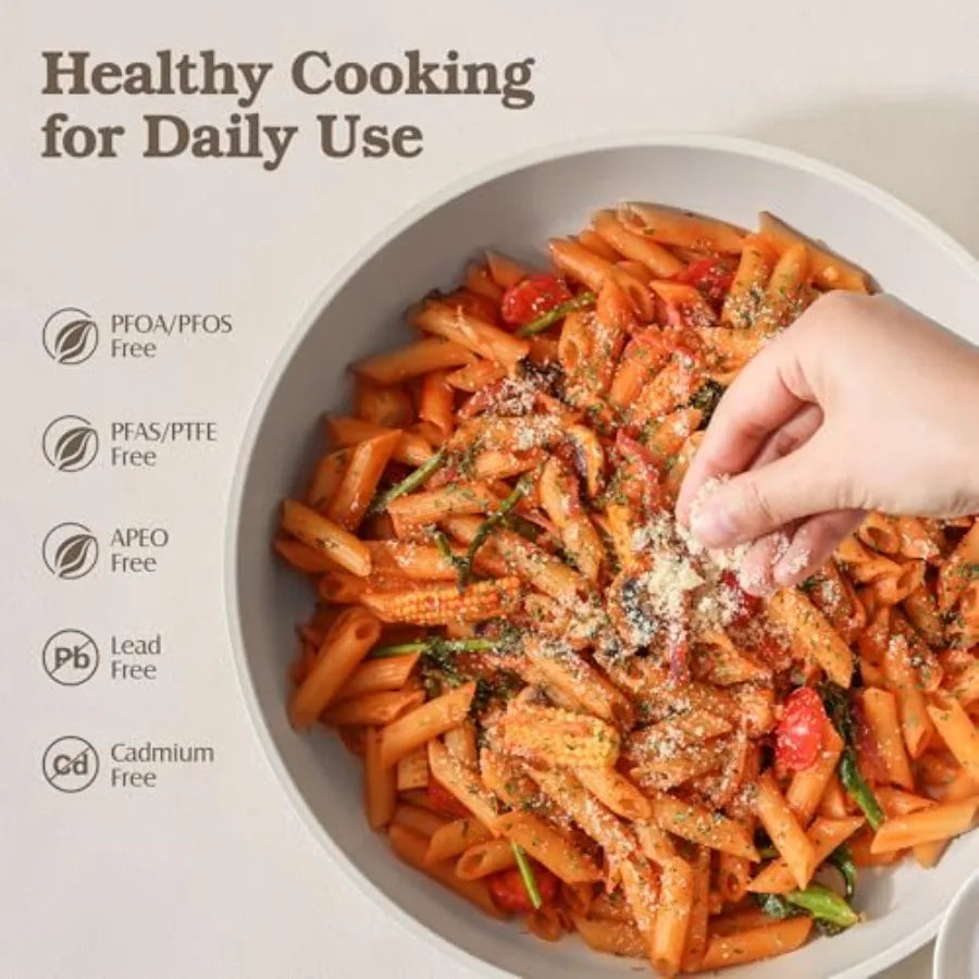 20Pcs Pots and Pans Set Nonstick, Ceramic Cookware Set Non Stick, Non-toxic Healthy Kitchen Cooking Set, Induction Compatible,