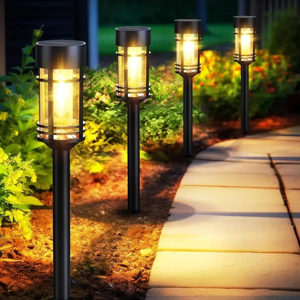 SZRSTH Solar Street Lights Outdoor 4 Pack Waterproof Landscape Path Lighting