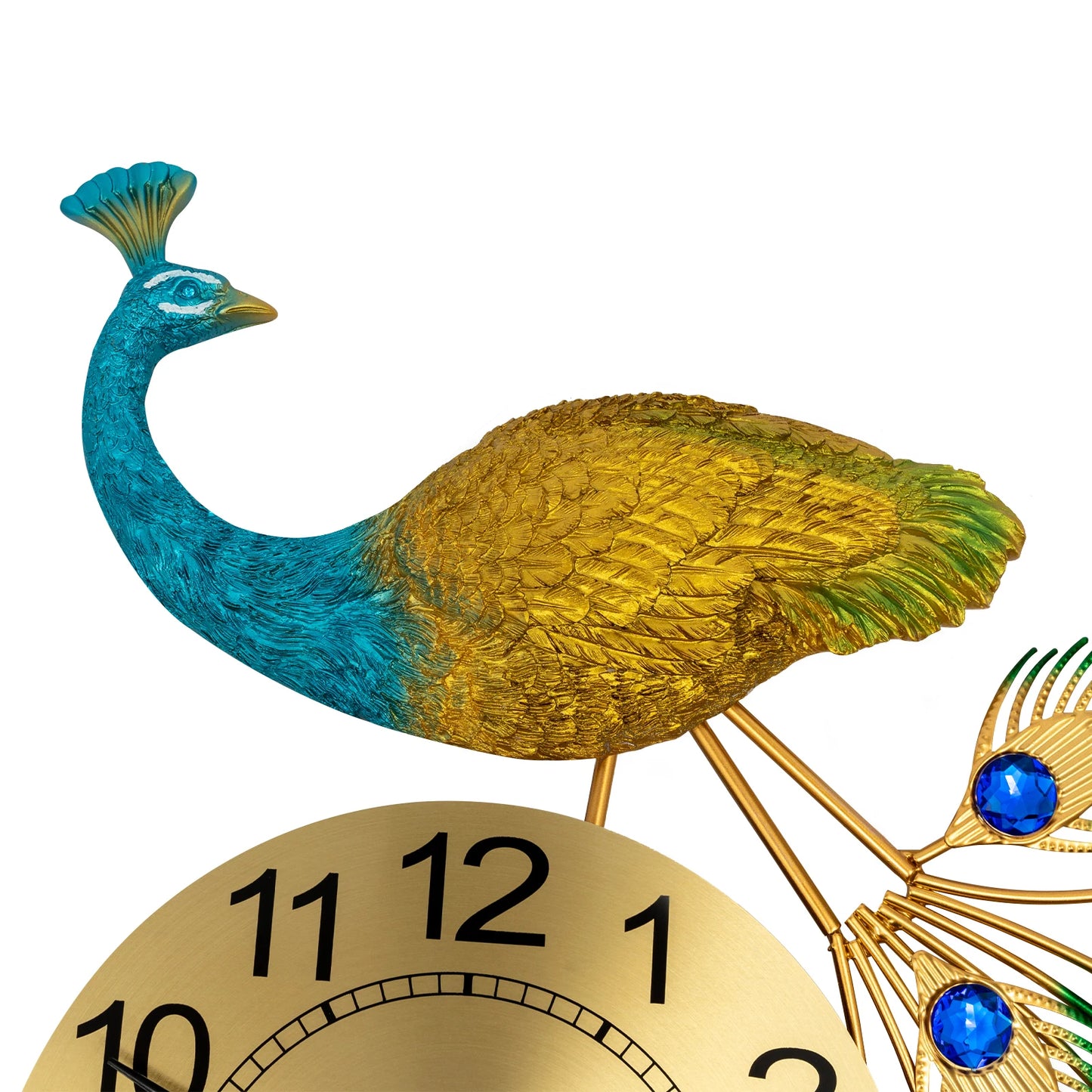 Peacock Wall Clock Modern Acrylic Digital Timepiece For Living Rooms