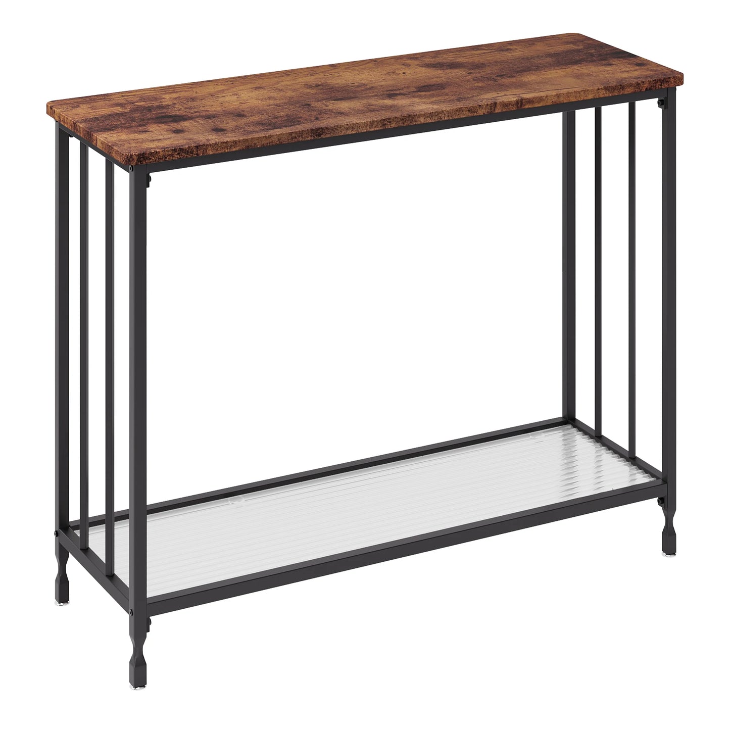 Console Table Sofa Tables Narrow Entryway Table with Glass Shelf Metal Frame 33.5” Behind Couch Table for Hallway Living Room