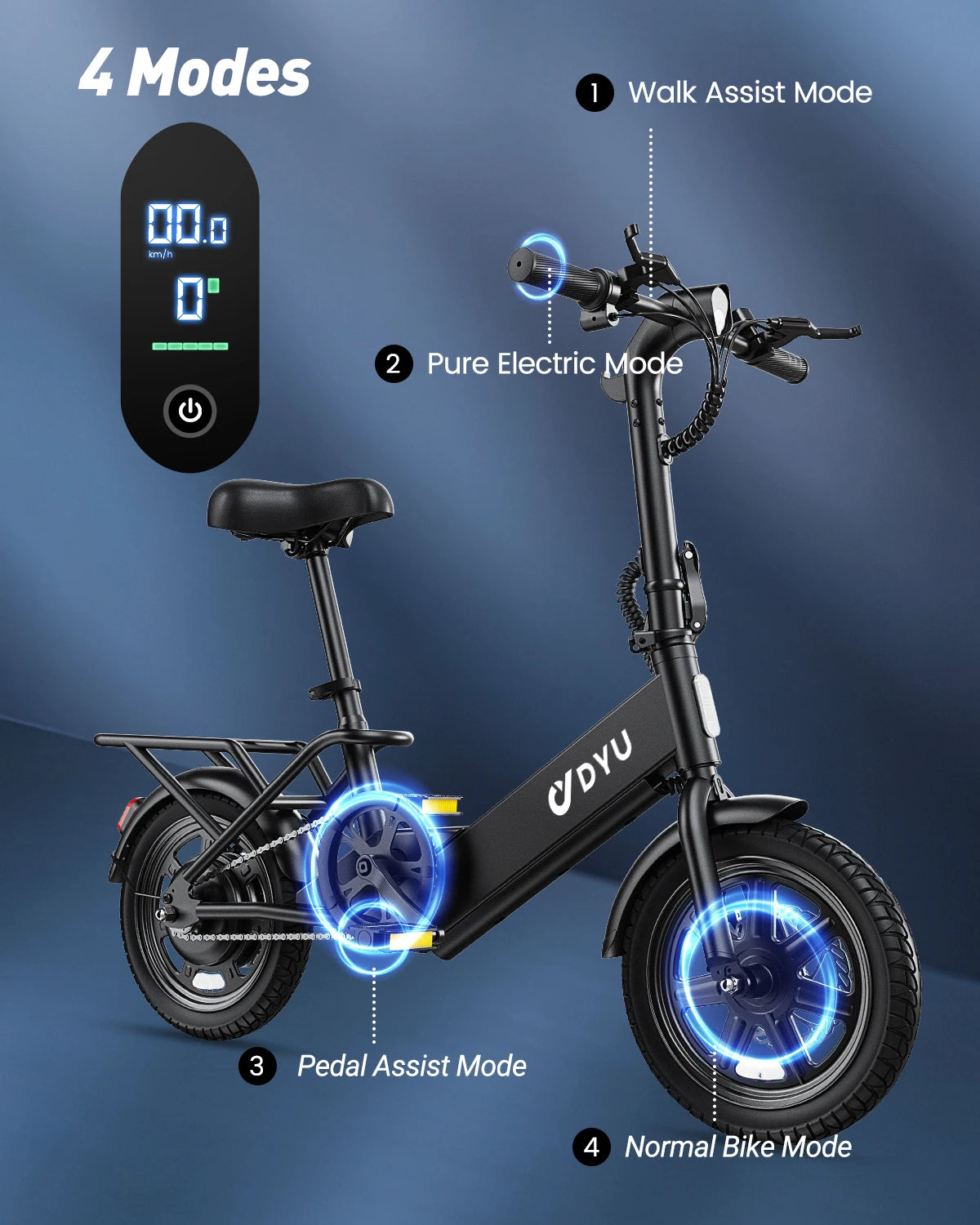 DYU C3 Folding Electric Bicycle Peak 500W