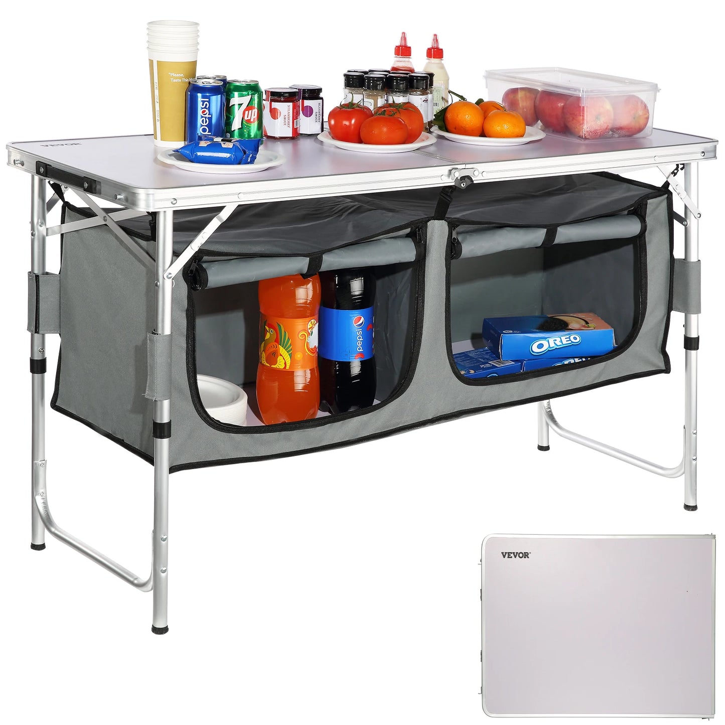 VEVOR Camping Folding Kitchen Table Quick Setup for Outdoor Cooking