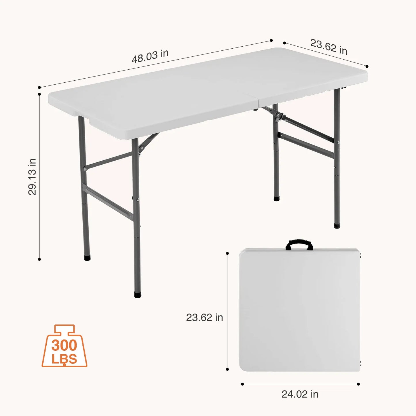 JHK Portable Folding Table Outdoor Carry Handle Safety Lock