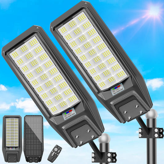 2 outdoor waterproof solar lights in local warehouse, with motion sensor, timer, constant-on mode, for yard, parking lot, IP65