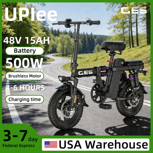 UPlee GE5 Adult Electric Bike 500W Peak Motor Removable Battery