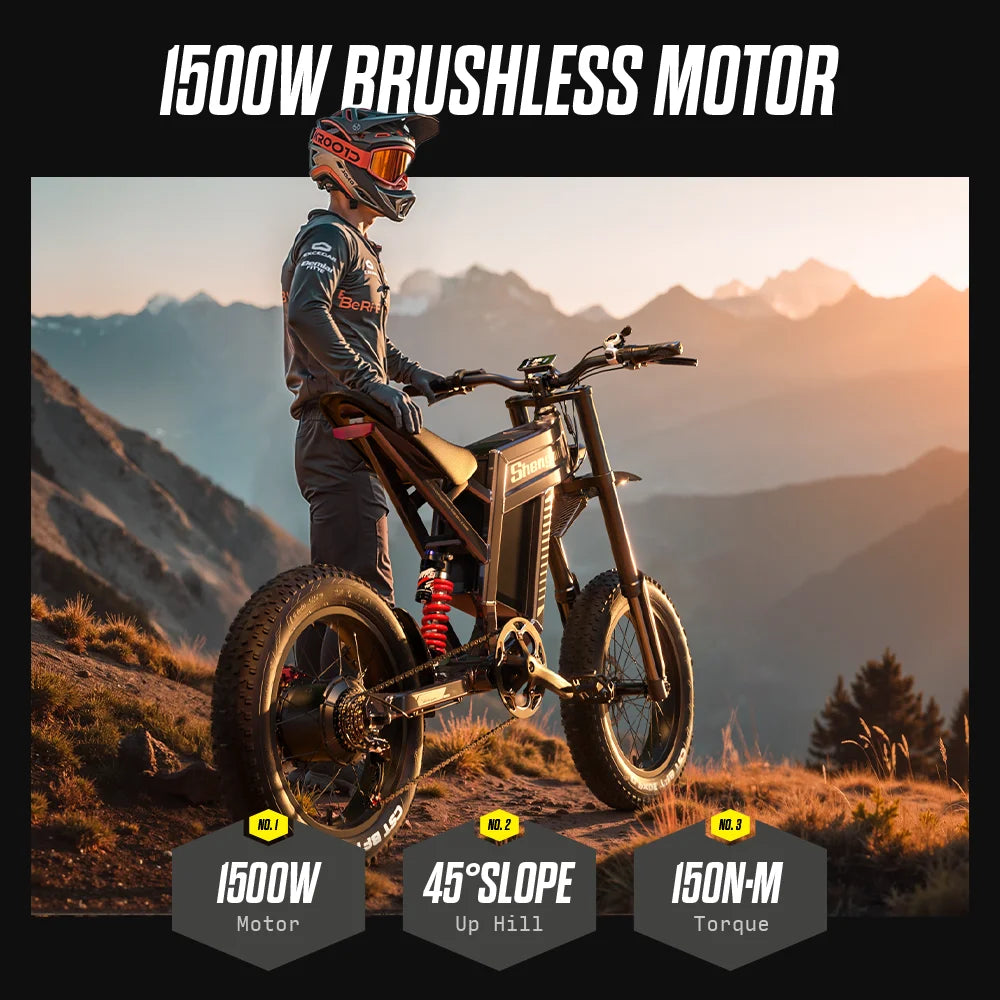 Shengmilo S900 1500W Electric Fat Tire Mountain Bicycle