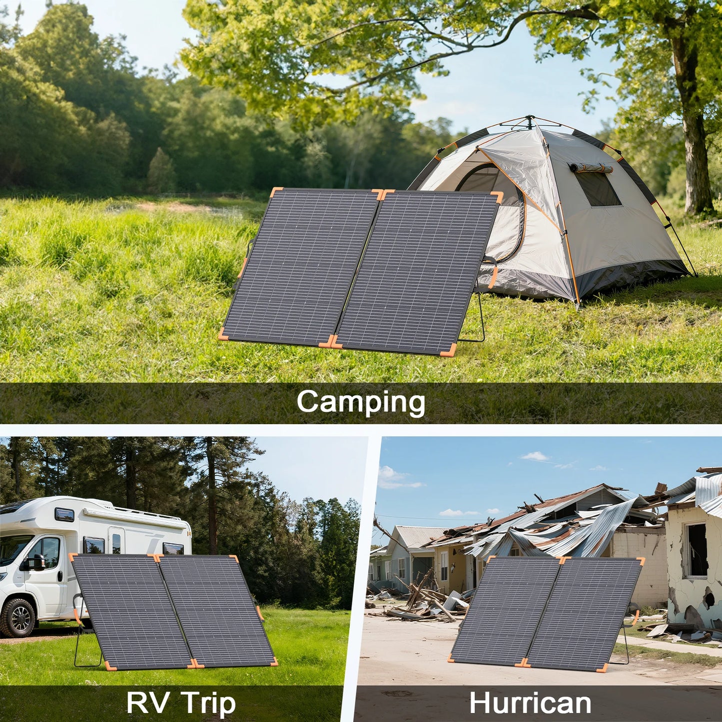 MHPOWOS Bifacial Foldable Solar Panel Charger 200W IP68