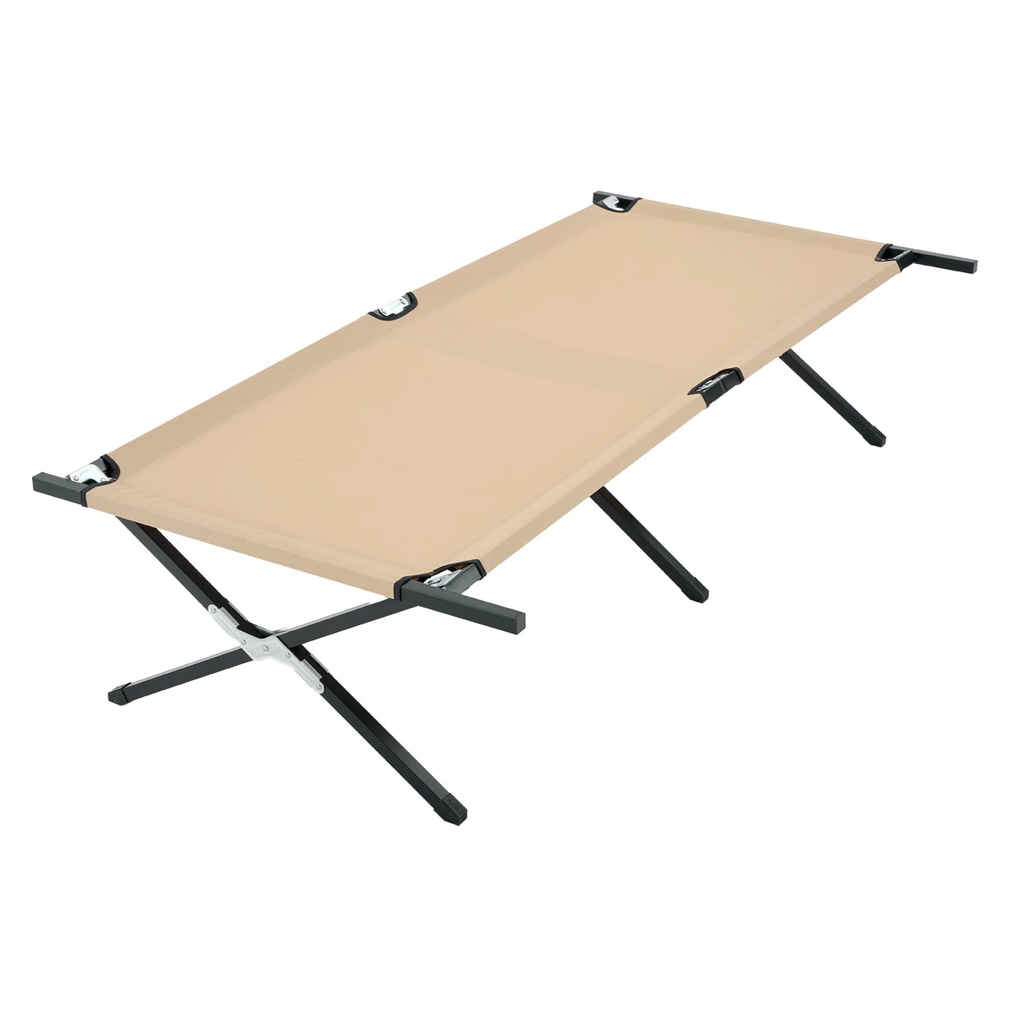 JHK Portable Folding Camping Cot Lounge Chair With 300 Lb Capacity