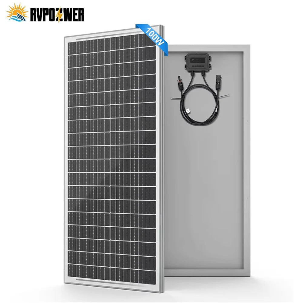 Rvpozwer 100W Mono Solar Panel For Off Grid Home Roof
