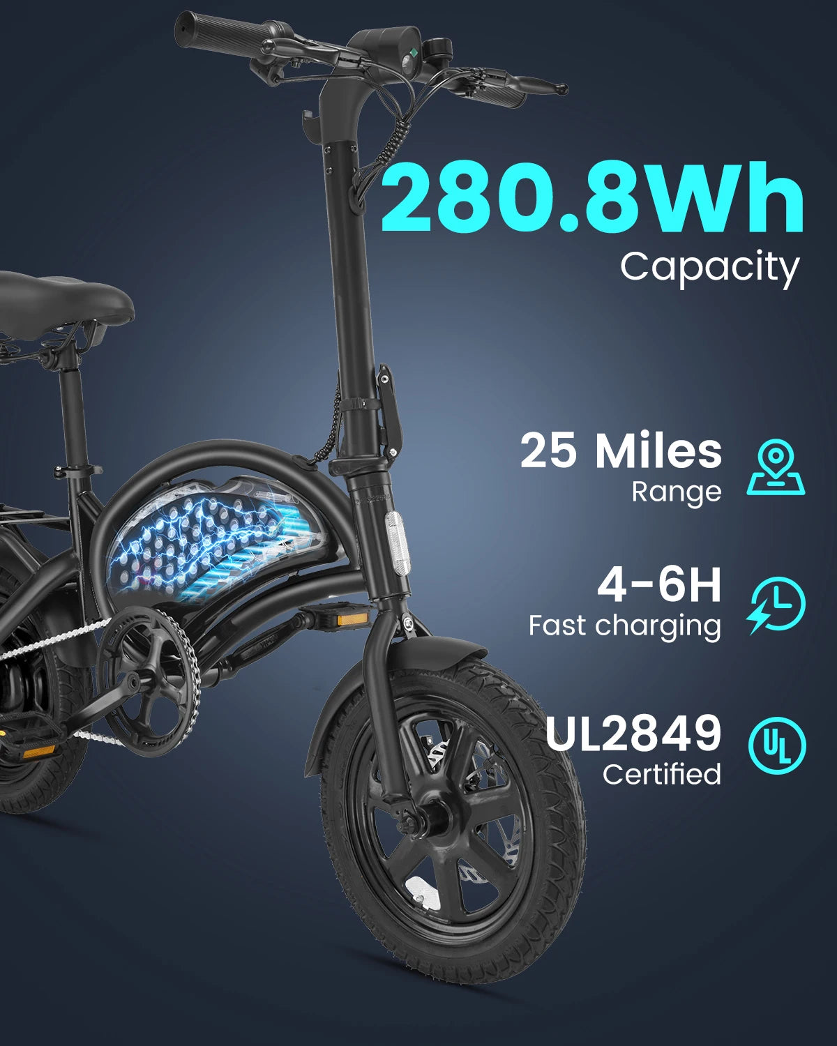 DYU D3F Electric Bicycle 500W Peak Motor 36V Battery