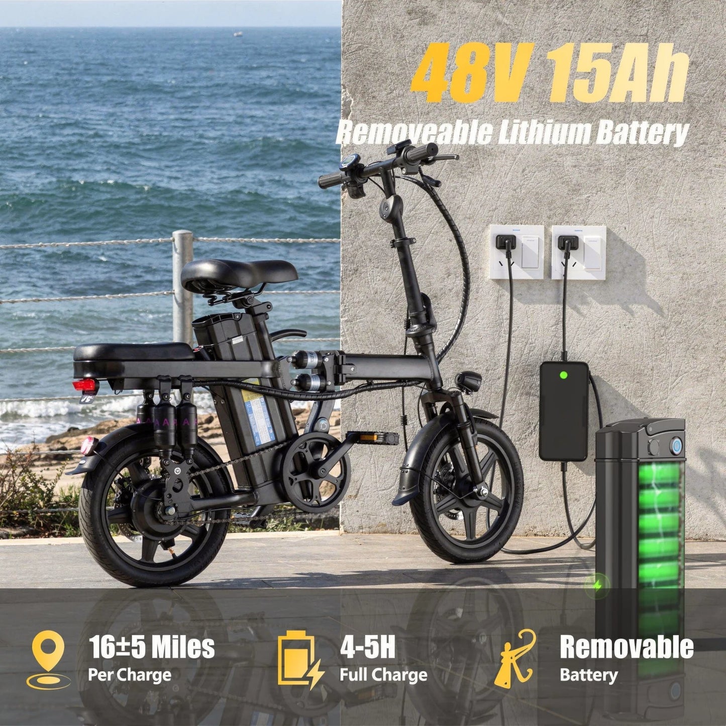 Foldable Electric Bicycle With 500W Motor And 8 Shock Absorbers
