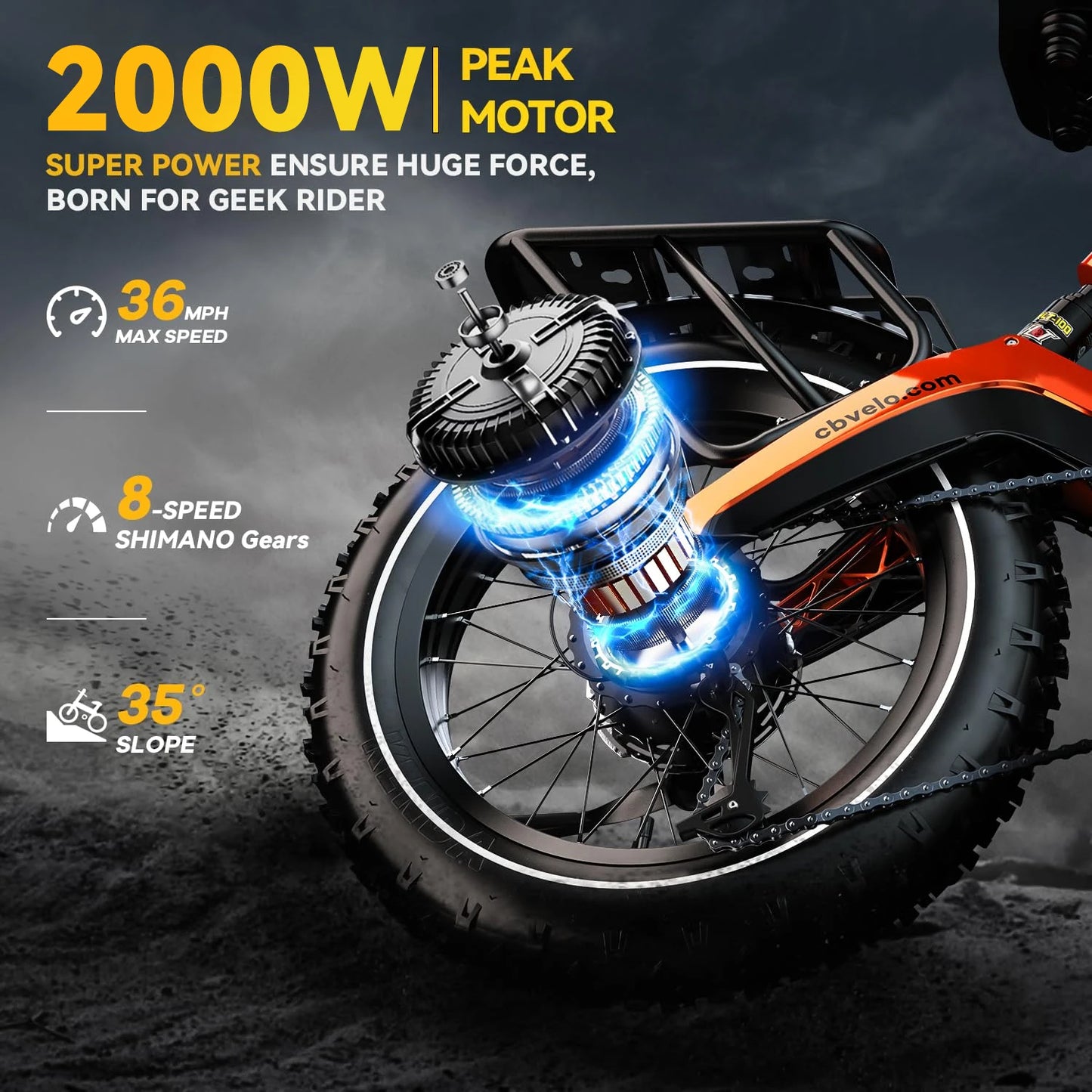 CYBERVELO Luxury Foldable Ebike With 2000W Motor And Long Range