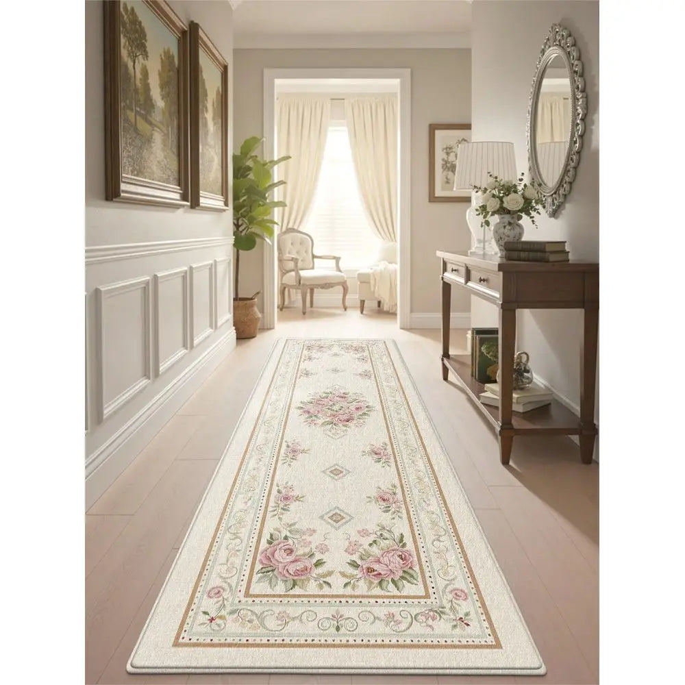 European Floral Pattern Long Kitchen Mat