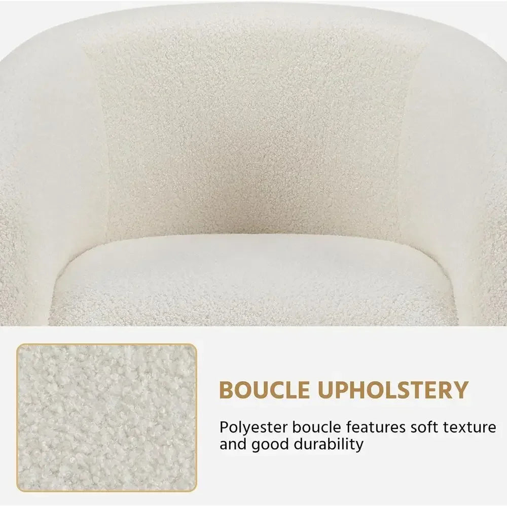 Elegant Upholstered Accent Chairs with Soft Padded Armrests, Ideal for Living Room, Bedroom, Waiting Room, Set of 2, Ivory