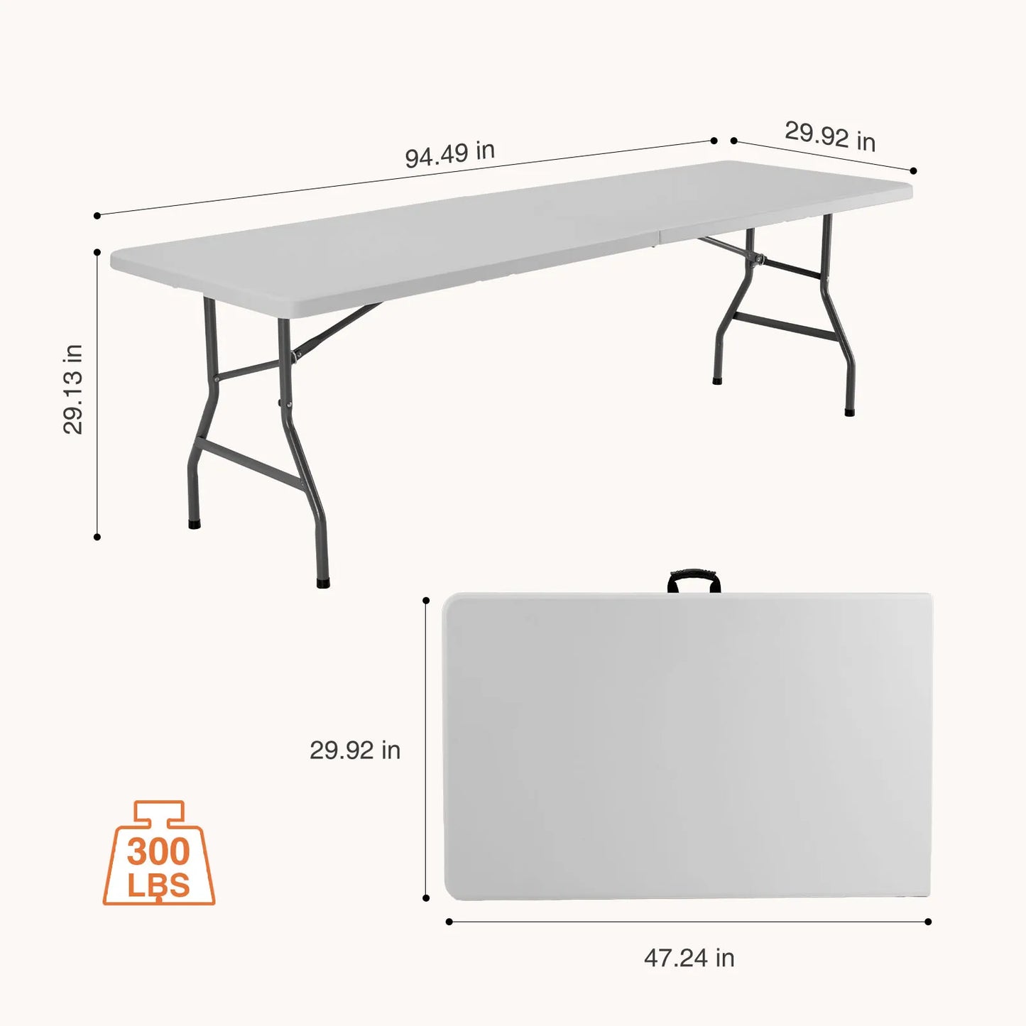 JHK Portable Folding Table Outdoor Carry Handle Safety Lock