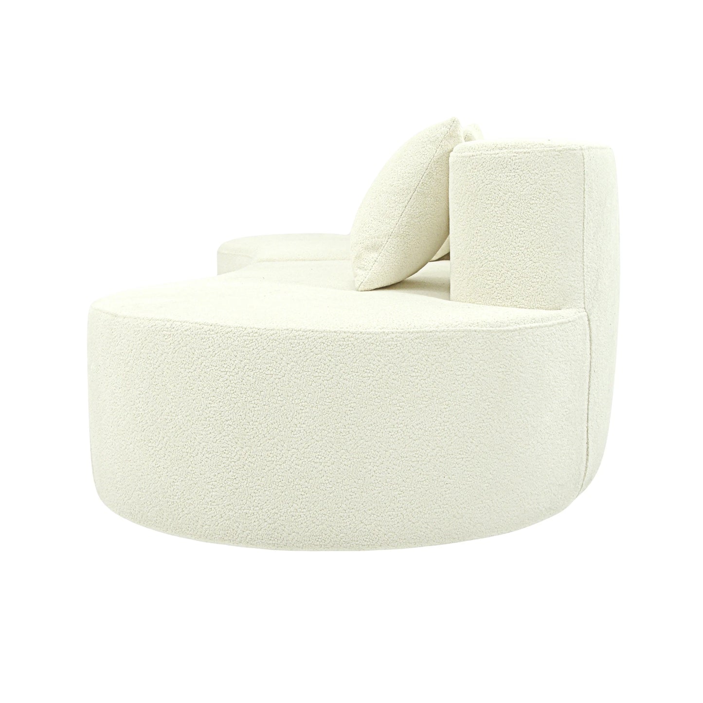US Modern Curved Couch 4 Seat Minimalist Elegant Half Moon Sofa Compressed Modular Sectional Sofa Home Living Room Cream White