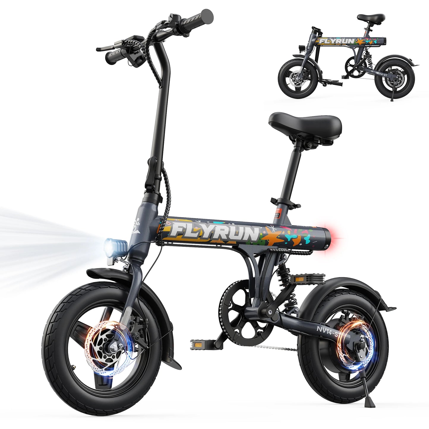 NV14-ST Electric Bike 36V 500W Peak Motor 14-Inch City Commuter