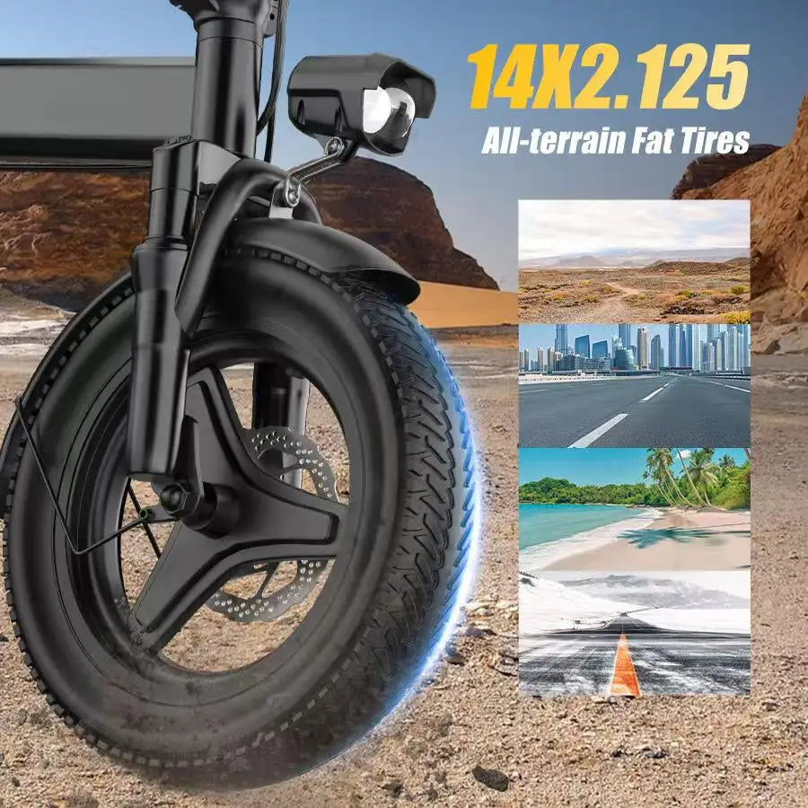 Foldable Electric Bicycle With 500W Motor And 8 Shock Absorbers