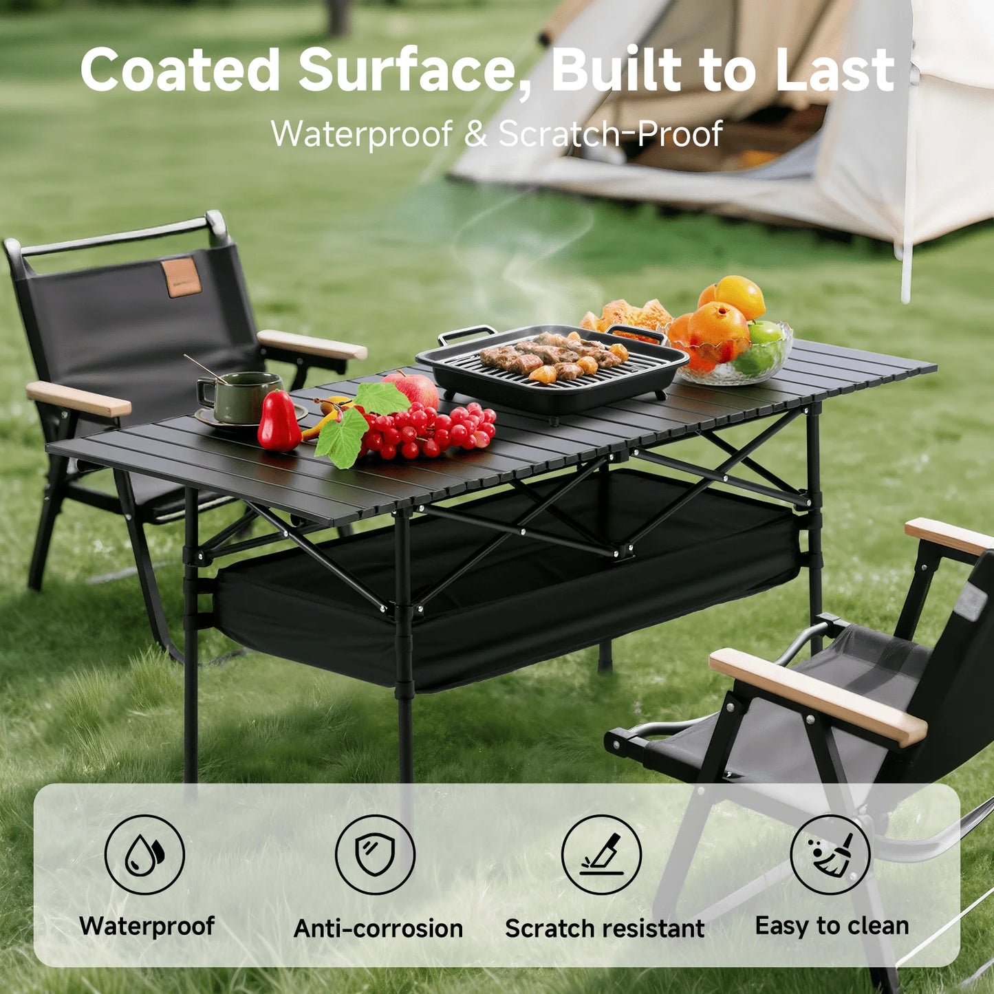 Camping Table Folding Lightweight Aluminum For Outdoor Use
