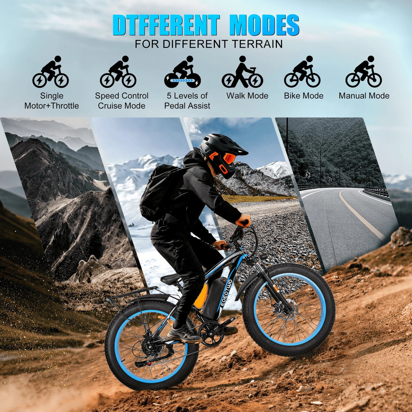 EOEOTWO Electric Fat Tire Bike 1500W Peak With 960Wh Battery