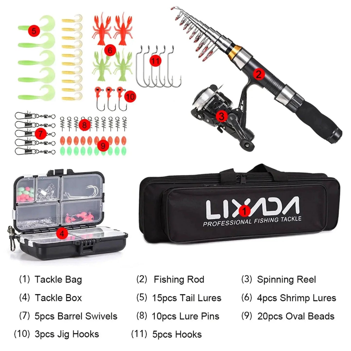 Portable Fishing Pro Rod Kit Premium Angling Gear Set