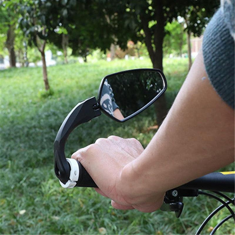 Bicycle Rear View Mirror Adjustable Wide Lens For Handlebars